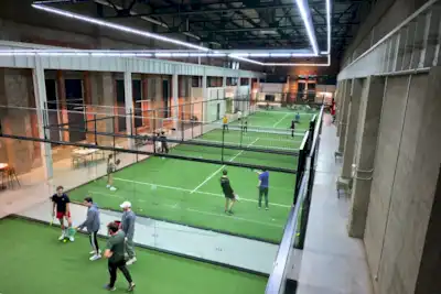 Green set full panorama padel court