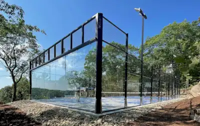 Panorama padel court view two