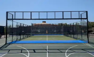 Panorama padel court evening view